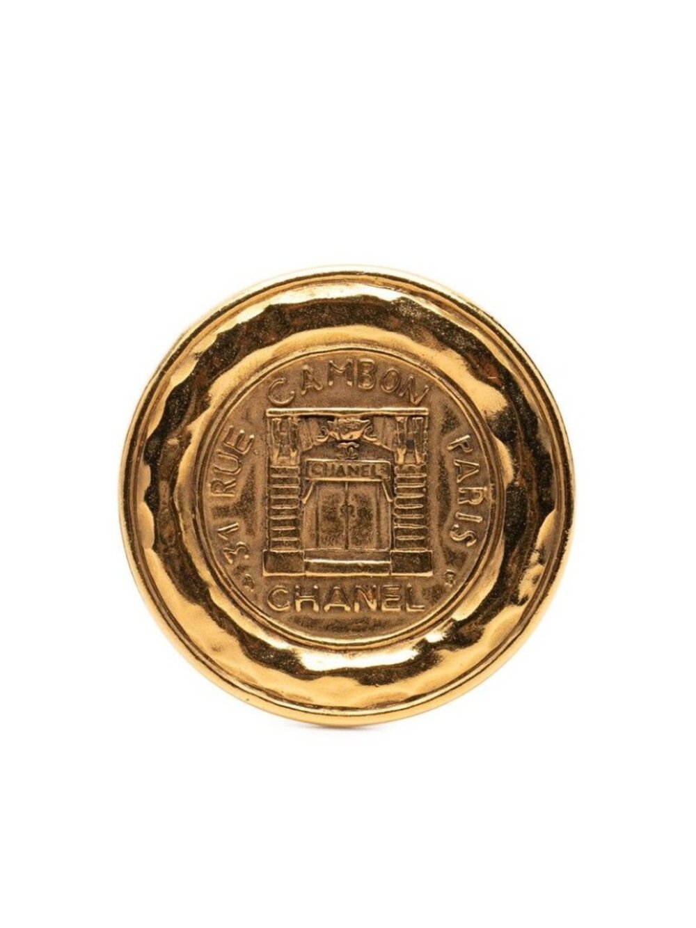 Chanel 31 Rue Cambon Vintage Brooch Gold Plated - Picture 1 of 4